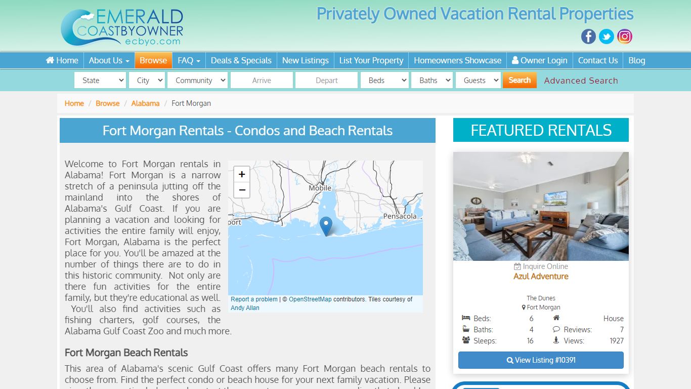 Fort Morgan Rentals - Beach Rentals, Condos & More - Emerald Coast By Owner